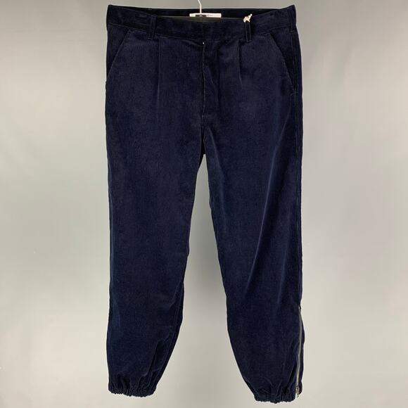 GIVENCHY Size 32 Navy Blue Relaxed Corduroy Combat Trousers - Picture 1 of 1